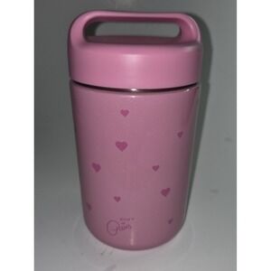 Stainless Steel Food Jar, Double Wall Vacuum Sealed 16-Ounce Pink Hearts